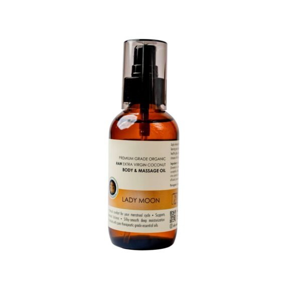 Bodhi Tree Organic Raw Extra Virgin Coconut Body & Massage Oil Lady Moon 120ml