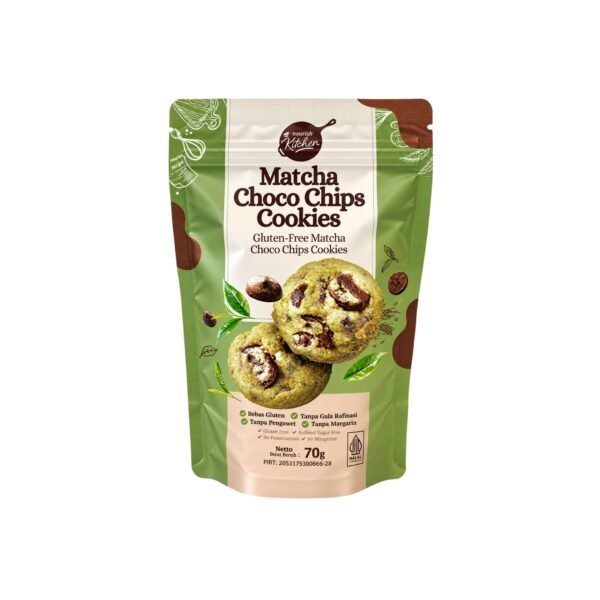 Matcha Choco Chips Gluten Free  Cookies Nourish 70gr